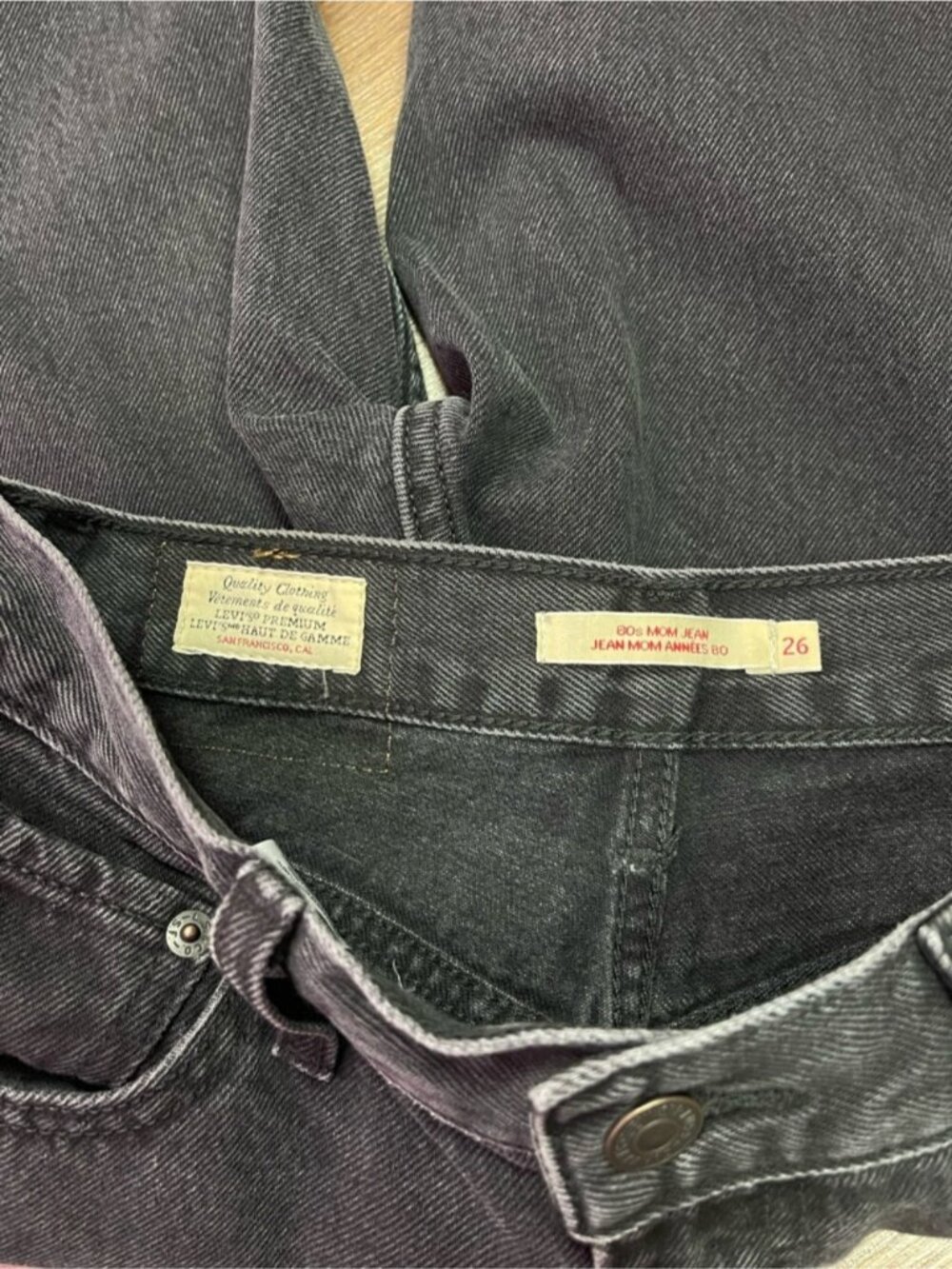 Levi’s Big E 80s Mom Jeans Black High Rise Tapered Women’s 26 - Picture 11 of 13